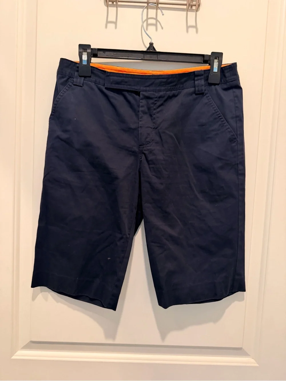Tory Burch Navy Blue Cotton Blend Bermuda Shorts Size 6